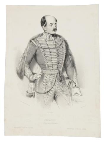 Zahn, [Wilhelm Johann Karl]: Gróf Josip Jellasics horvát bán kőnyomatú portréja  [1848] 