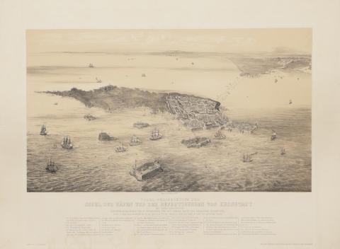 Sweynson, Eric után Kaiser, Alexander: (Szentpétervár) Kronstadt látképe  Wien, [1855]. bei L. T. Neumann 