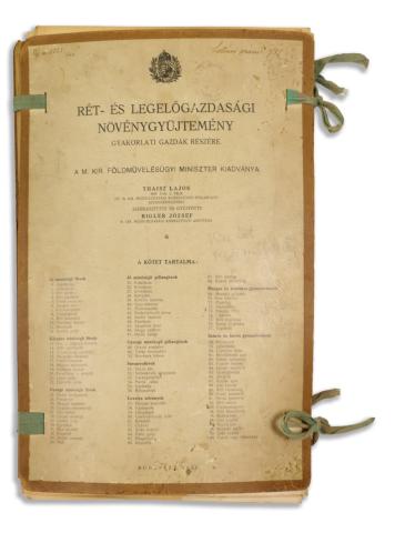 Rét- és legelőgazdálkodási növénygyűjtemény gyakorlati gazdák részére 1937 Budapest 