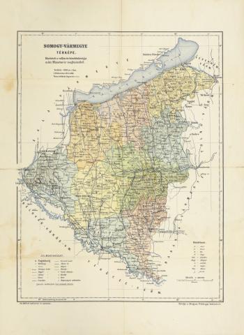 Somogy vármegye térképe  [Bp.] 1907. M. Földr. Int. Rt. 