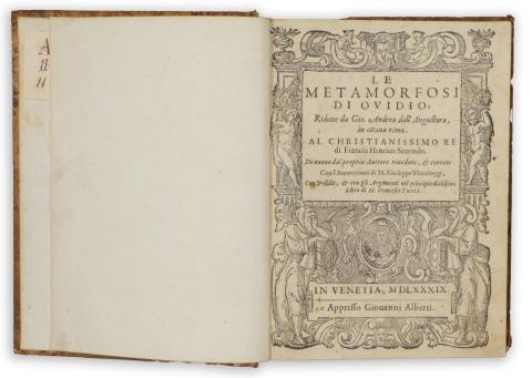 [Ovidius Naso, Publius]: Metamorfosi di Ovidio, ridotte da Gio. Andrea dall'Anguillara, in ottava rima. 1589 Venetia 