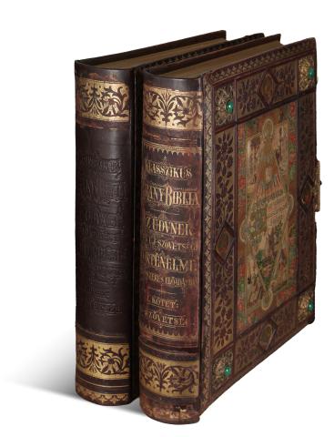 Klasszikus Arany Biblia. Az üdvnek ó- és új-szövetségi történelme rendszeres előadásban. Klasszikus mesterek alkotásai után készült 126 színes képpel. 1-2. 1897 Budapest, Pallas 