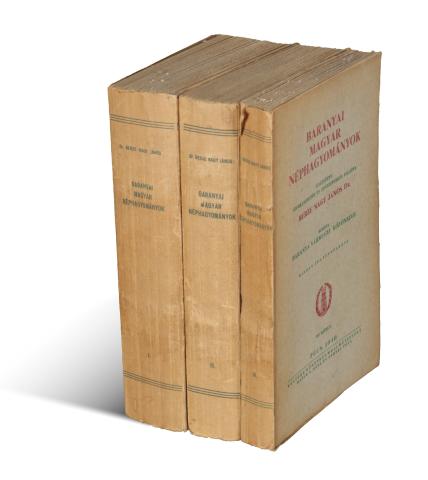 Berze Nagy János: Baranyai magyar néphagyományok. Gyűjtötte, szerkesztette és jegyzetekkel ellátta – –. I-III. kötet. 1940 Pécs, Kultúra könyvny. 