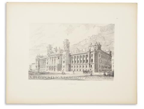 Hauszmann Alajos: A budapesti Igazságügyi Palota Hauszmann Alajos-tól. A csatolt 20 műlapot készítette: Divald Károly.  Budapest, 1901, Pátria ny. 