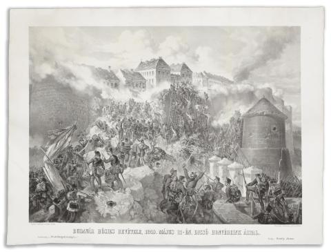 Kollarz, Franz: Budavár hősies bevétele, 1849. május 21-én, dicső honvédeink által  Nyomta Reiffenstein és Rösch Bécsben. Kiadja: Király János 