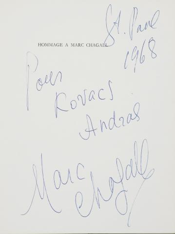 Hommage A Marc Chagall. Oeuvres de 1947-1967 1967 Saint-Paul 