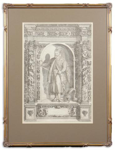 Custos, Domenicos: Zrínyi Miklós hadvezér rézmetszetű álló alakos portréja 1603 Innsbruck 