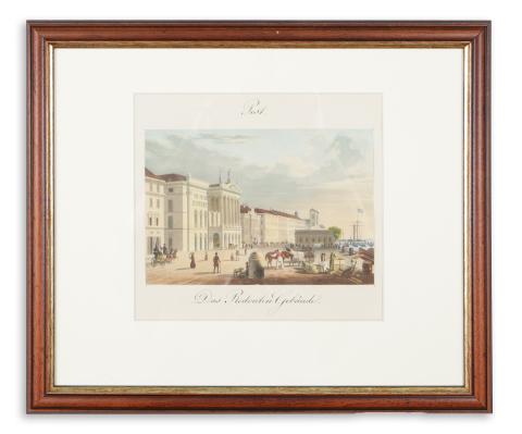 Kuwasseg, Karl Joseph: A reformkori Pest nevezetes épületei I-VI.  [1840-1850. Metszette, nyomta: Martens, Párizs. Kiadta Grimm Vince Pesten.] 