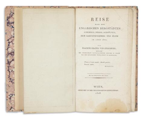 Sternberg, Joachim Graf von: Reise nach den ungarischen Bergstädten Schemnitz, Neusol, Schmölnitz, dem Karpathengebirg und Pesth im Jahre 1807 1808 Wien, der Degenschen buchdruckerey 