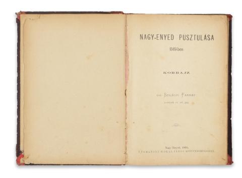 Szilágyi Farkas : Nagy-Enyed pusztulása 1849-ben. Korrajz. 1891 Nagy-Enyed  