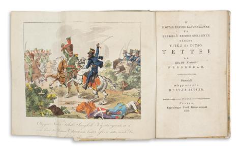 Horvát István: A magyar rendes katonaságnak és felkelő nemes seregnek néhány vitéz és ditső tette az 1809-dik Esztendei háborúban 1812 Pesten, Eggenberger József 