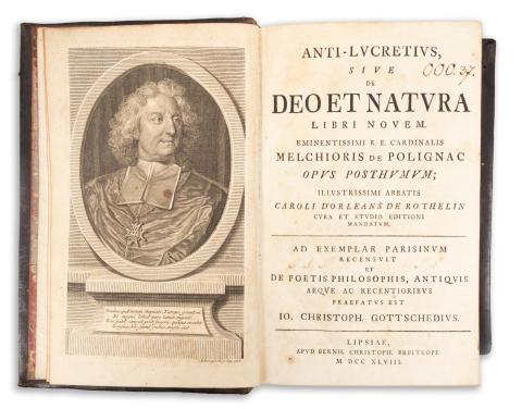 Polignac, Melchior de: Anti-Lucretius, sive de deo et natura libri novem. 1748 Lipsiae, Bernh. Christoph Breitkopf 