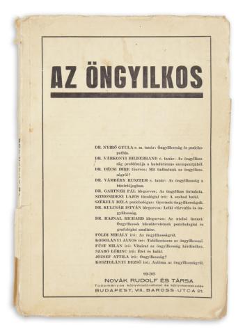 Az öngyilkos 1935 Budapest, Novák Rudolf 