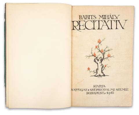 Babits Mihály : Recitativ   [Budapest], [1916].  Nyugat. 
