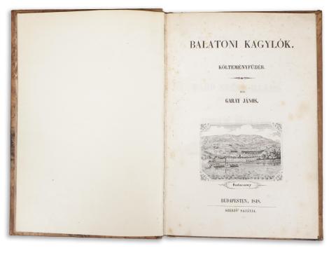 Garay János : Balatoni kagylók. Költeményfüzér.  1848 Budapesten 