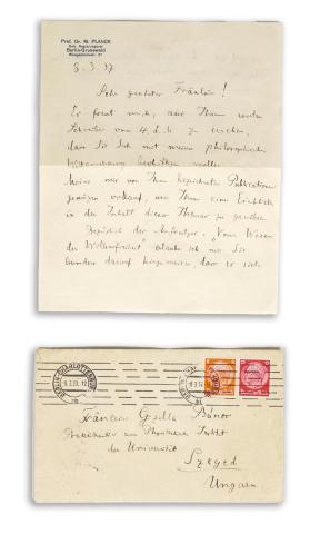 Max Planck autográf levelezése Bános Gizellával   