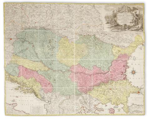 Lotter, Tobias Conrad: Theatre de la Guerre en General representant le Royaume de Hongarie la Principaute de Transylvanie ..  Augsburg, 1771. T. C. Lotter. 