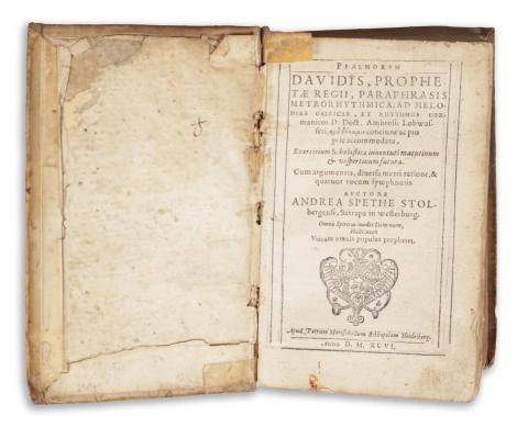 Spethe, Andrea[s]: Psalmorum Davidis, prophetae regii, paraphrasis metrorhythmica ... 1596 Heidelberg 
