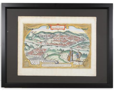 Braun, Georg - Hogenberg, Frans: Buda látképe – Buda citerioris Hungariae caput Regni avita sedes. vulgo Ofen 1617 Köln 