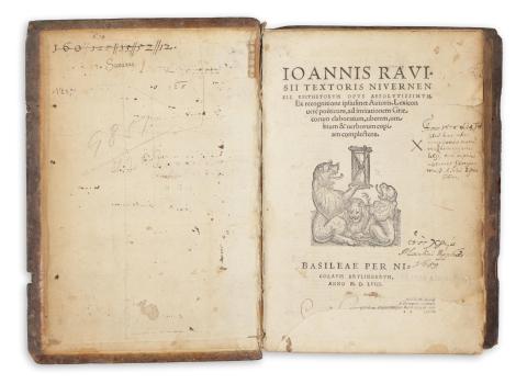 Tixier de Ravisi, Jean: Ioannis Ravisii textoris nivernensis epithetorum opus absolutissimum ...  Basileae [Basel], 1558. Nicolaum Brylingerum. 