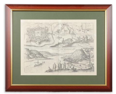 Érsekújvár, Visegrád, Nagymaros látképe : Braun, Georg - Hogenberg, Frans Owar germanice Nieuhuisel – Vizzegrad germanice Plindeburg  Köln, ca 1617. 