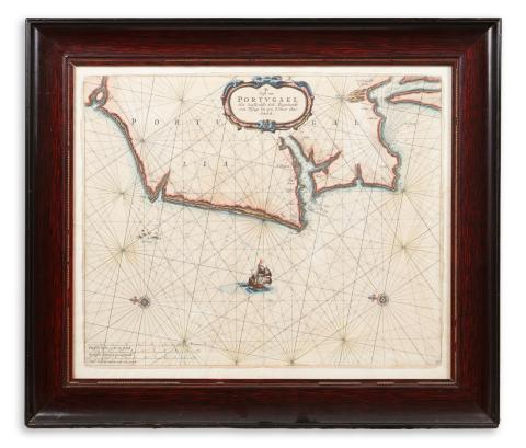 Goos, Pieter: De Cust van Portugael Het Zuydlyckste deel, Beginnende van Pissage tot aen S.Vues alias Setubal  1666  