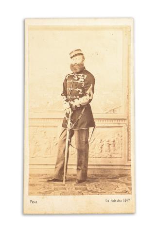 Teleki Sándor honvédezredes, olasz tábornok dedikált fényképe 1860 Pisa 