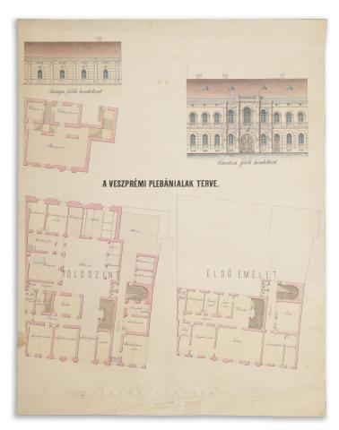 A veszprémi plebánialak terve.    