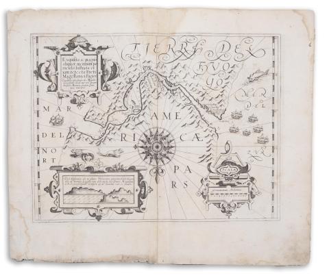 Mercator, Gerard: Exquisita & magno aliquot mensium periculo Lustrata et iam retecta Freti Magellanici Facies . . .  Amsterdam, 1619. 