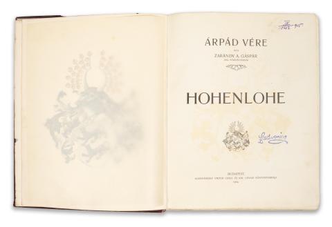 Zarándy A. Gáspár : Árpád vére – Hohenlohe  Budapest, 1904, Hornyánszky Viktor 
