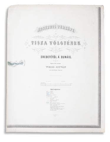Weiss István: Átnézeti térképe a Tisza völgyének eredetétől a Dunáig  Bécs, [1866]. Reiffenstein és Rösch. 