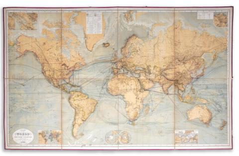 Berghaus, Hermann -  Stülpnagel, Friedrich von: Chart of the world on Mercators projection [Világtérkép] 1867 Gotha,  C. Hellfahrt 