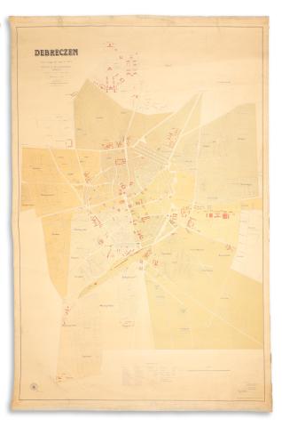 Debreczen törvényhatósági joggal felruházott szab. kir. város. Régi és új belsőségeinek és telepeinek tájékoztató térképe az 1910-11. évi kataszteri felmérés alapján.  Debreczen, 1915. Hegedűs és Sándor Könyvkiadó. 