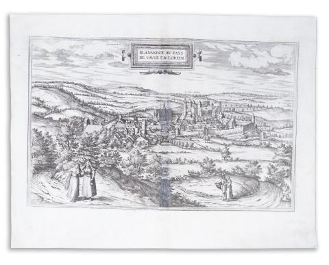 Braun, Georg - Hogenberg, Frans: Blanmont au Pays de Vauge en Loreyne 1572 Cologne [Köln] 