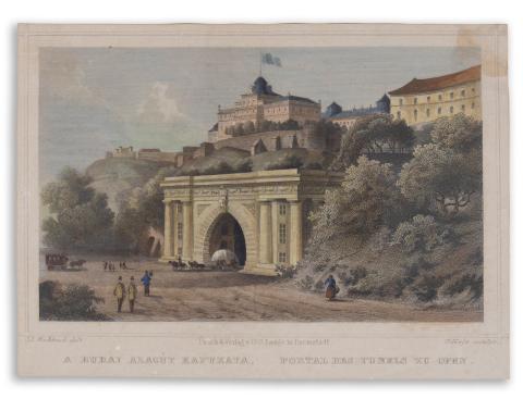Rohbock, Ludwig: A budai Alagút kapuzata – Portal des Tunnels zu Ofen 1856 Darmstadt, Druck & Verlag von Gustav Georg Lange 