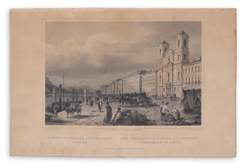 Rohbock, Ludwig: Görög egyház az Aldunasoron Pesten – Die griechische kirche A. D. unteren Donauzeile in Pesth 1856 Darmstadt, Druck & Verlag von Gustav Georg Lange 