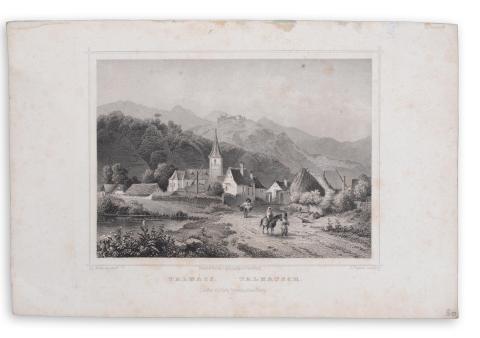 Talmács látképe: Rohbock, Ludwig – Talmatsch 1856 Darmstadt, Druck & Verlag von Gustav Georg Lange 