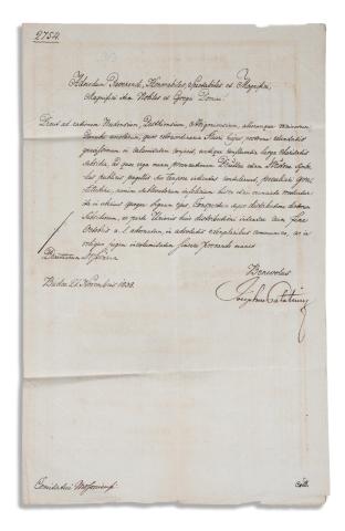 József nádor köszönőlevele 1838  