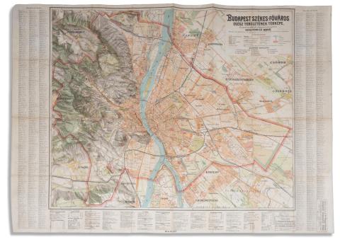 Kogutowicz Manó: Budapest székesfőváros egész területének térképe  Budapest, 1907. Magyar Földrajzi Intézet R.-T.  