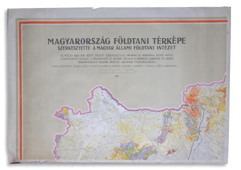 Magyarország földtani térképe  Budapest, 1956. Magyar Állami Földtani Intézet. 