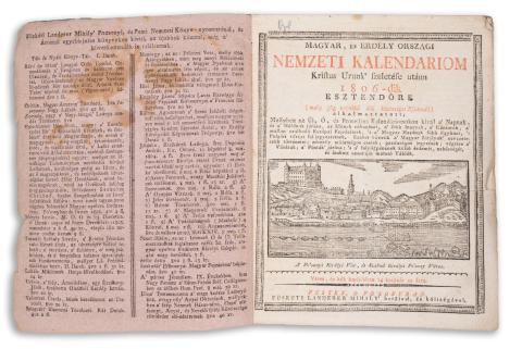 Magyar és Erdély országi nemzeti kalendáriom Kristus Urunk' születése utánn 1806-dik esztendőre (melly 365. napokból álló közönséges Esztendő) alkalmasztatott...   Pesten és Po'sonyban, Füskúti Landerer Mihály, [1905] 