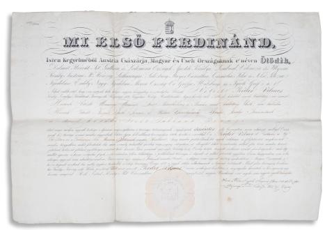 Réder Vilmos ügyvédi oklevele  Pest, 1841. augusztus 18. 