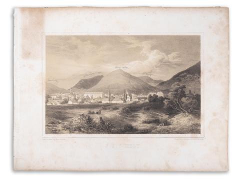 Sátoraljaújhely látképe: Keleti Gusztáv - S. A. Ujhely   Özvegy Fuchs Györgyné műintézete München kiadásában 1867. 