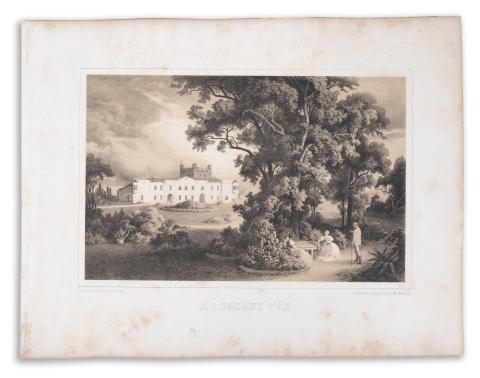 Sárospatak látképe: Keleti Gusztáv - A sárospataki vár  Özvegy Fuchs Györgyné műintézete München kiadásában 1867. 