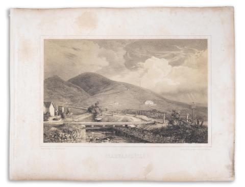 Szarvasszöllő látképe: Keleti Gusztáv - Szarvas szöllő távlati képe [Mézesmál, Tarcal]  Özvegy Fuchs Györgyné műintézete München kiadásában 1867. 