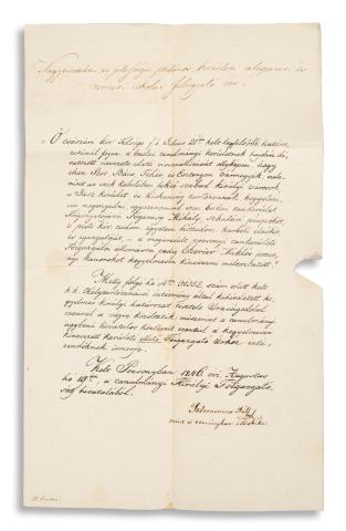 Szlemenics Pál aláírásával ellátott kinevezési rendelet   Pozsony, 1846. augusztus 19. 