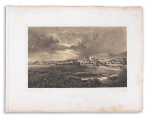 Tarcal látképe: Keleti Gusztáv - Tarczal távlati képe  Özvegy Fuchs Györgyné műintézete München kiadásában 1867. 