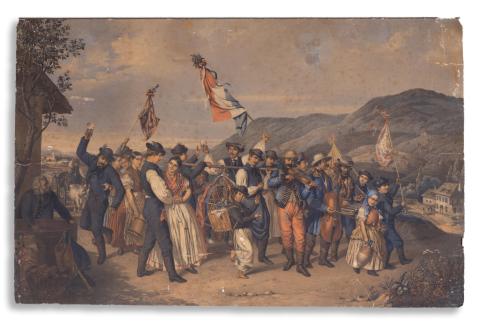 Canzi Ágost után Charpentier: Váczi szüret, 1859 kőnyomat 1859 Paris, Imp. Lemercier 