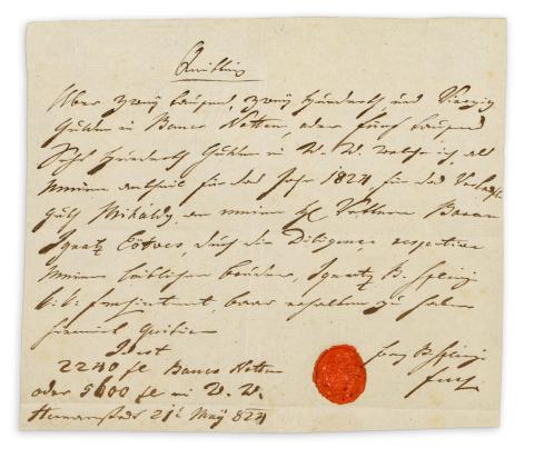 Splényi Ignác nyugtája   