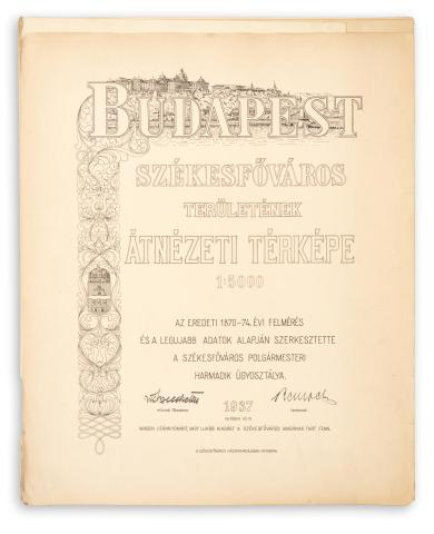 Budapest székesfőváros területének átnézeti térképe   Budapest, 1937 Székesfőv. házinyomda 